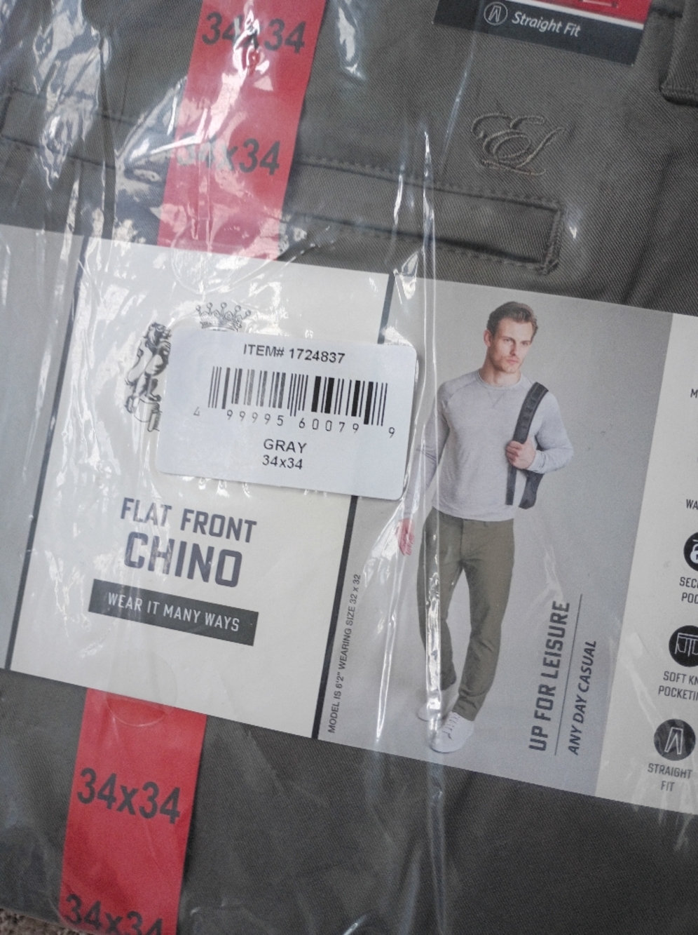 English Laundry Gray Flat-Front Chino Pants